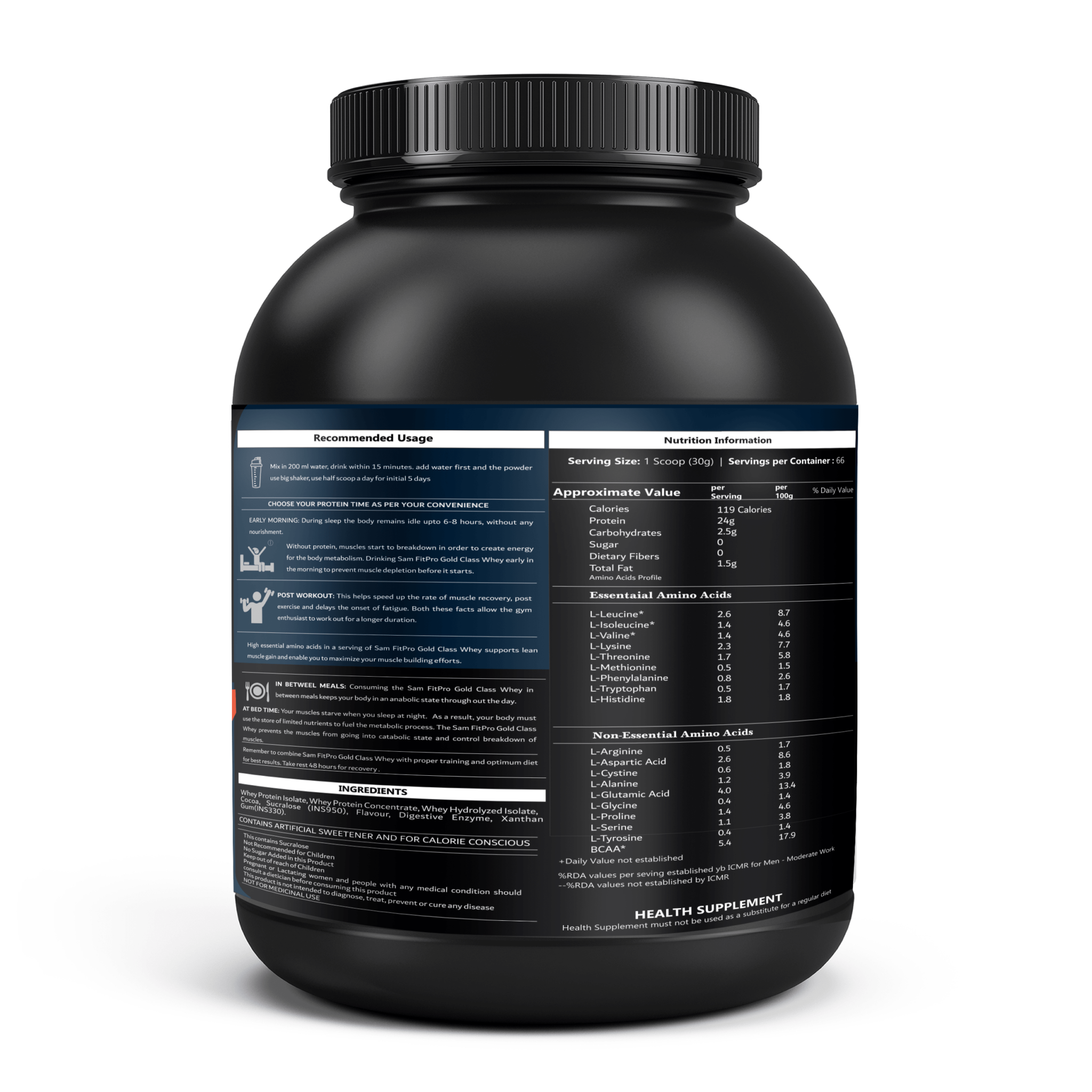 SamFit Pro Combo Gold Class Whey Chocolate 1kg + Pre