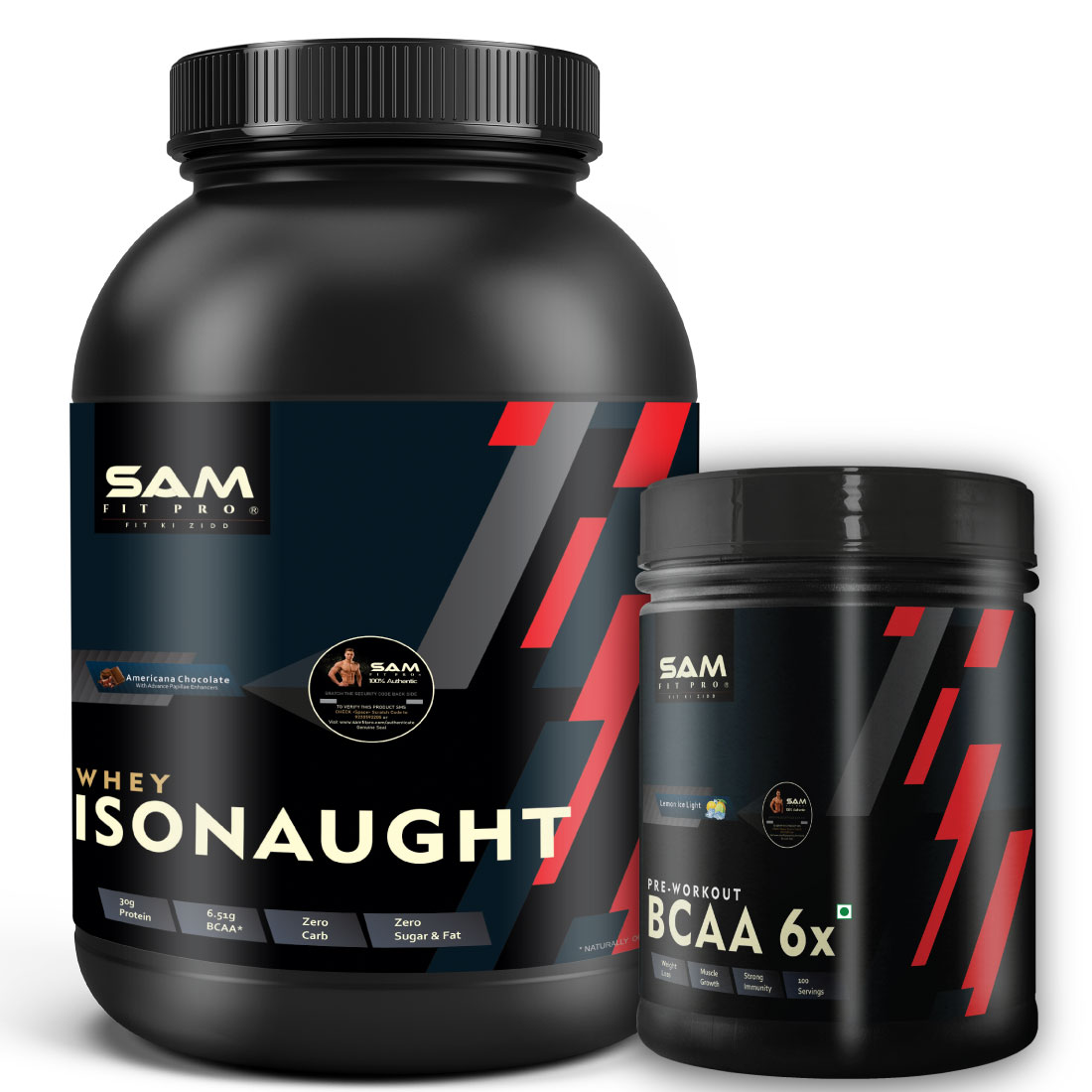 Samfit Pro Combo IsoNaught Whey Chocolate 1kg + Pre